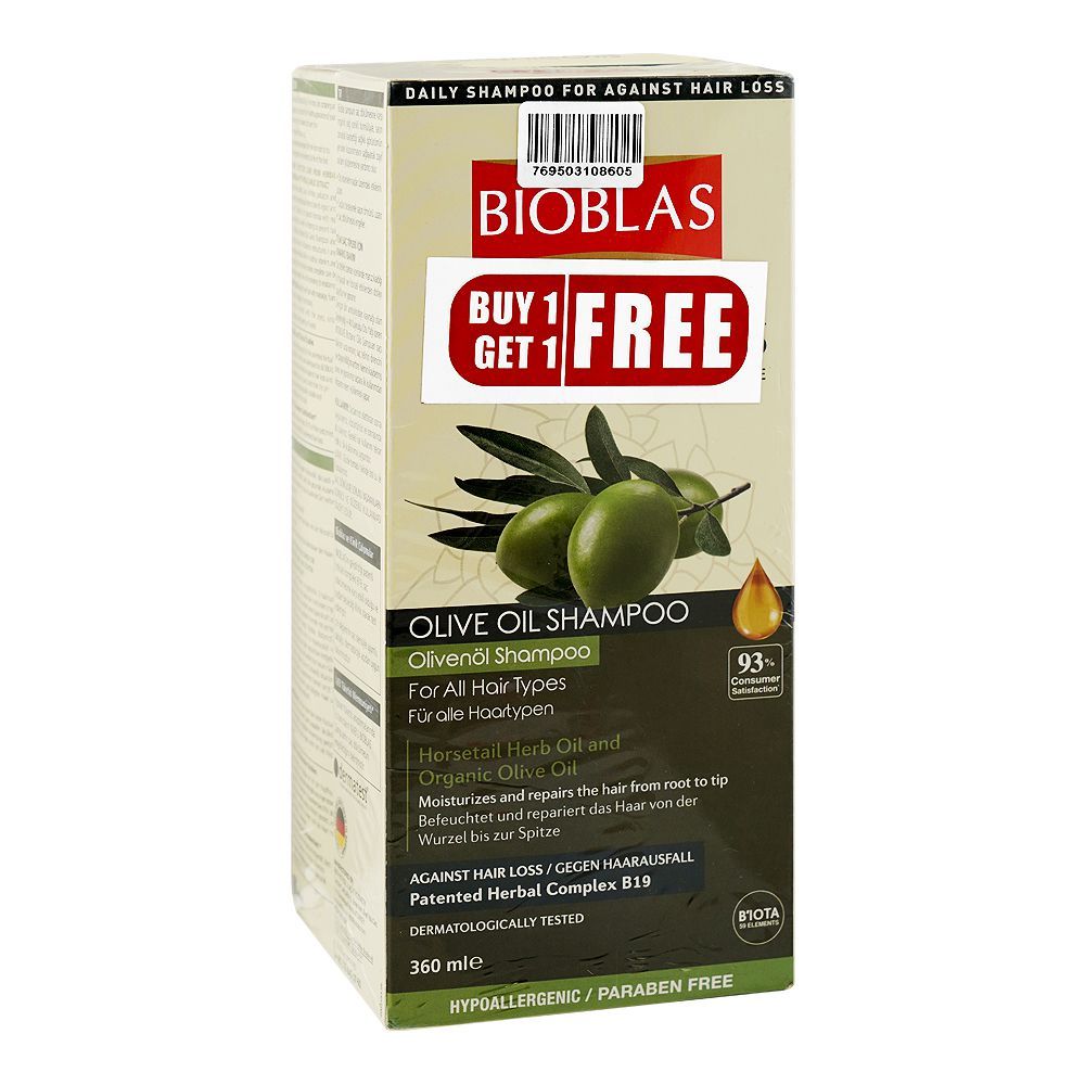 Bioblas Botanic Oil Garlic + Olive Oil Shampoo, For All Types Of Hair, 2 x 360ml - Main Image