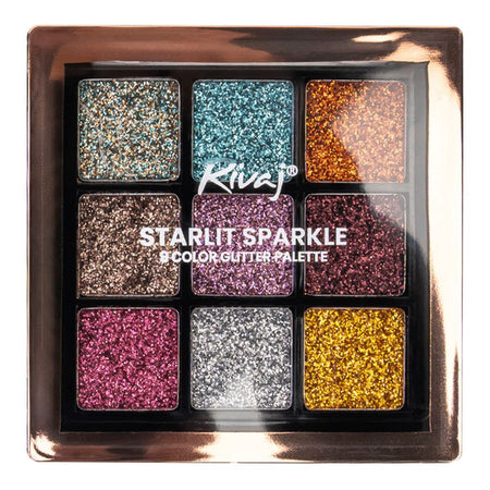 Rivaj UK Starlit Sparkle 9 Color Glitter Palette, 02, 9g - Main Image