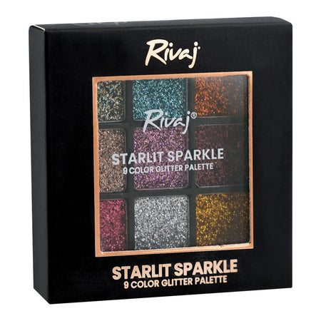 Rivaj UK Starlit Sparkle 9 Color Glitter Palette, 02, 9g - Image 2