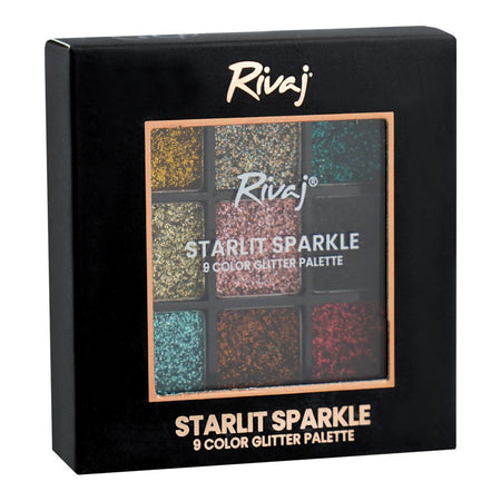Rivaj UK Starlit Sparkle 9 Color Glitter Palette, 03, 9g - Image 2