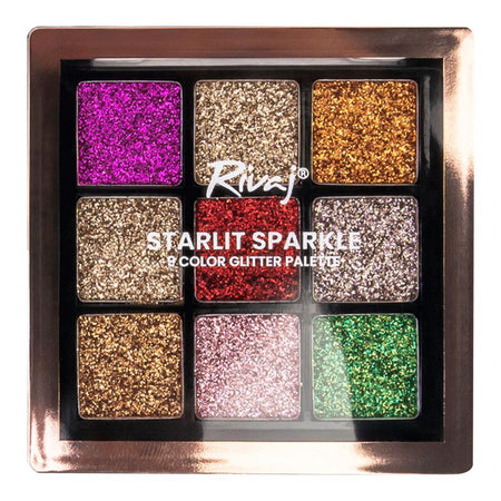 Rivaj UK Starlit Sparkle 9 Color Glitter Palette, 04, 9g - Main Image