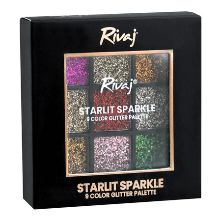 Rivaj UK Starlit Sparkle 9 Color Glitter Palette, 04, 9g - Image 2