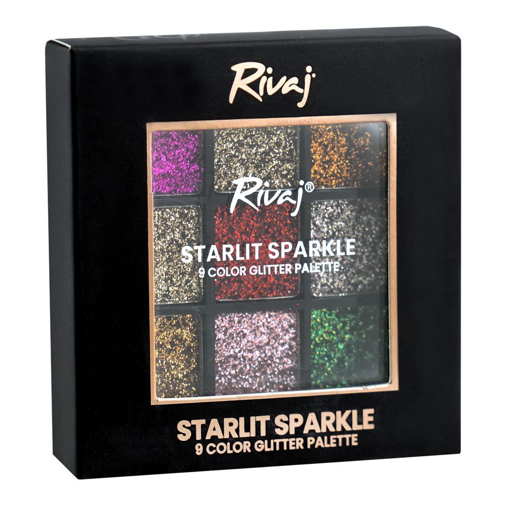 Rivaj UK Starlit Sparkle 9 Color Glitter Palette, 04, 9g - Image 2