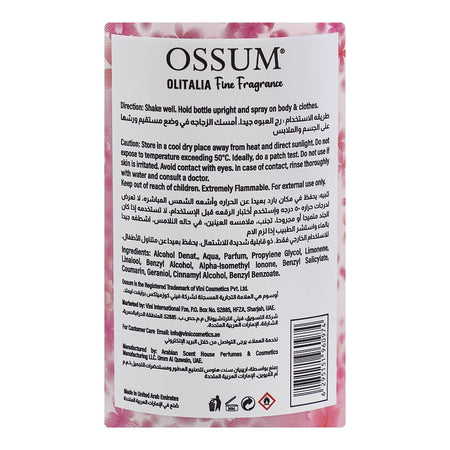 Ossum Sakura Blossom Olitalia Fine Fragrance Body Mist, 250ml - Image 3