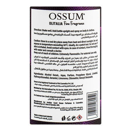 Ossum Sweet Devotion Olitalia Fine Fragrance Body Mist, 250ml - Image 3