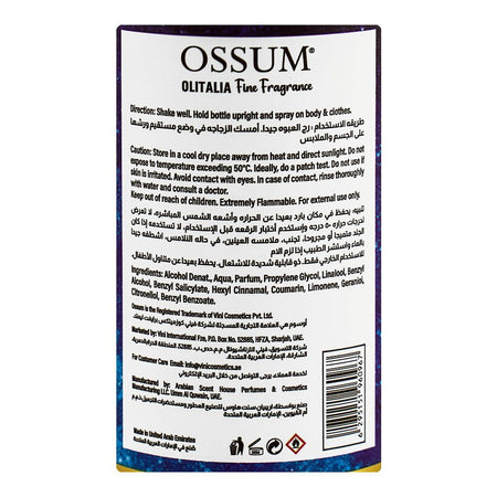 Ossum Thou Wishes Olitalia Fine Fragrance Body Mist, 250ml - Image 3