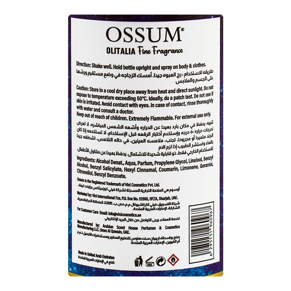 Ossum Thou Wishes Olitalia Fine Fragrance Body Mist, 250ml - Image 3
