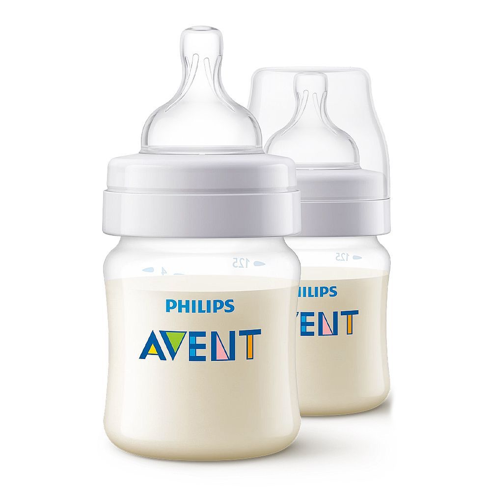 Avent Anti-Colic Feeding Bottle, For 0 Months+ 125ml, BPA Free, SCY100/02, 2-Pack - Main Image