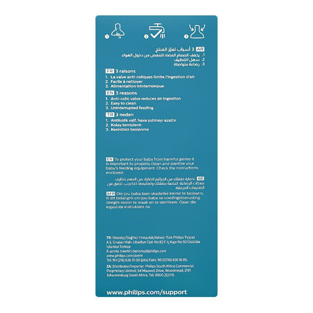 Avent Anti-Colic Feeding Bottle, For 1 Months+ 260ml, BPA Free, SCY103/02, 2-Pack - Image 4
