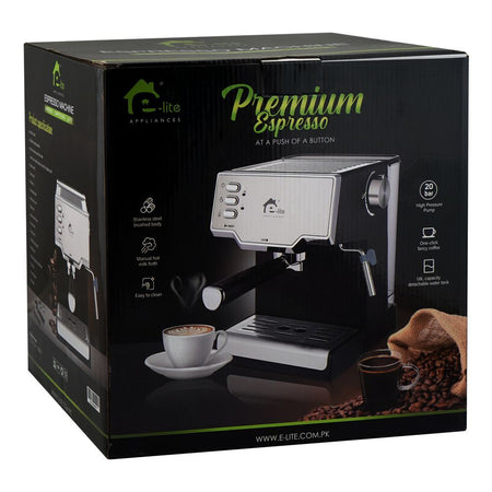 E-Lite Premium Espresso Machine, 850W, 1.6 Liters Water Tank, EEM-010 - Image 4