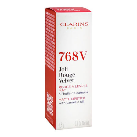 Clarins Paris Joli Rouge Velvet Camellia Oil Matte Lipstick, 768V Strawberry, 3.5g - Image 2