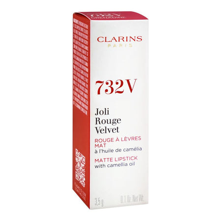 Clarins Paris Joli Rouge Velvet Camellia Oil Matte Lipstick, 732V Grenadine, 3.5g - Image 2