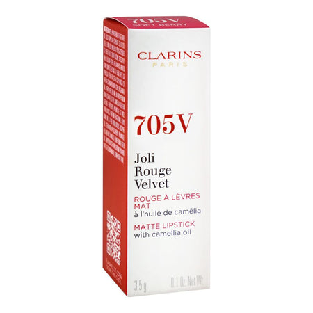 Clarins Paris Joli Rouge Velvet Camellia Oil Matte Lipstick, 705V Soft Berry, 3.5g - Image 2