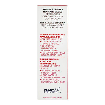 Clarins Paris Joli Rouge Velvet Camellia Oil Matte Lipstick, 790V Coral Orchid, 3.5g - Image 3