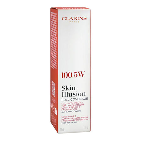 Clarins Paris Skin Illusion Full Coverage Longwear & Luminous-Matte Finish Hydrating Foundation, 100.5W, 30ml - Image 2