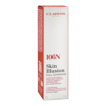 Clarins Paris Skin Illusion Full Coverage Longwear & Luminous-Matte Finish Hydrating Foundation, 106N, 30ml - Image 2