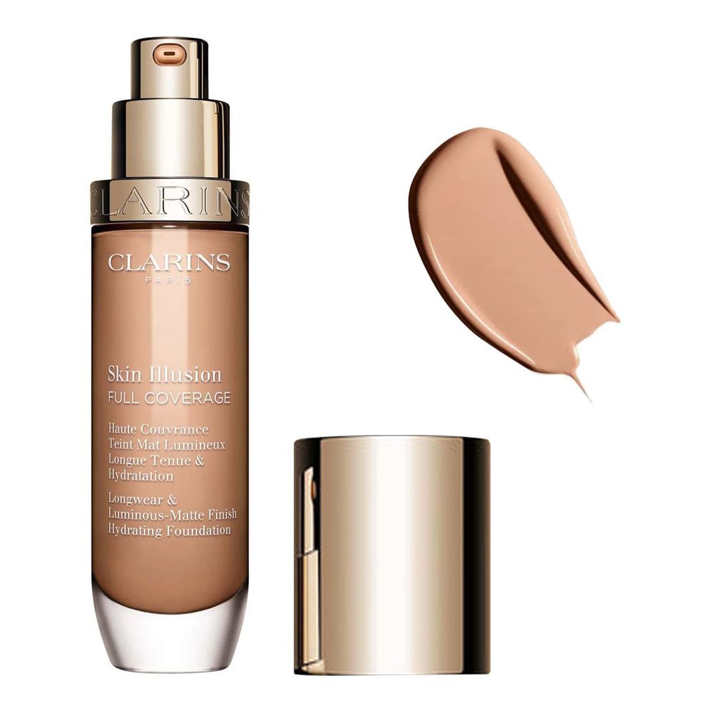 Clarins Paris Skin Illusion Full Coverage Longwear & Luminous-Matte Finish Hydrating Foundation, 109C, 30ml - Main Image