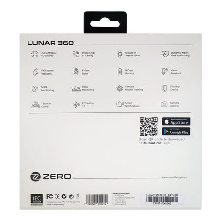 Zero 1.43 Inch Amoled HD Display Lunar 360 Smart Watch, BT Calling, IP67 Water Resistant, 8 Days Battery Life, Blue Leather - Image 3