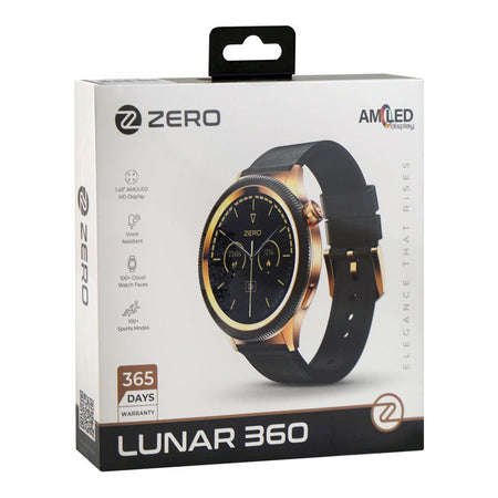 Zero 1.43 Inch Amoled HD Display Lunar 360 Smart Watch, BT Calling, IP67 Water Resistant, 8 Days Battery Life, Black Leather - Image 2