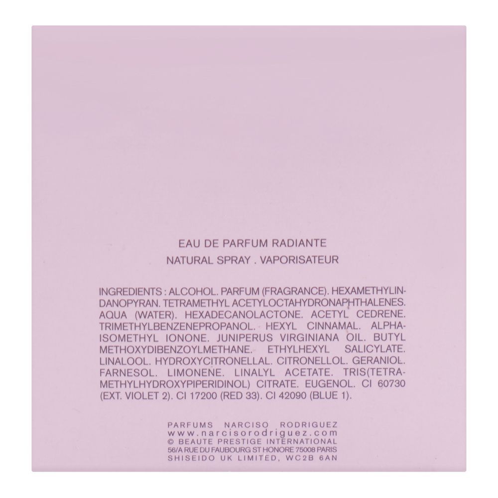 Narciso Rodriguez Radiant, Eau De Parfum, For Women, 90ml - Image 3