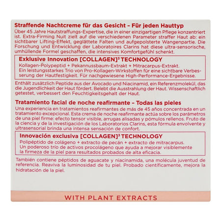 Clarins Paris Extra-Firming Nuit Wrinkle-Smoothing, Revitalizing Night Cream, For All Types Of Skin, 50ml - Image 2