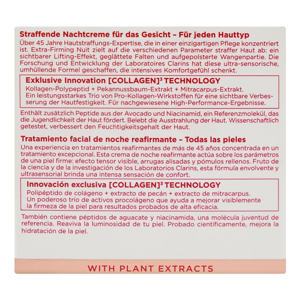 Clarins Paris Extra-Firming Nuit Wrinkle-Smoothing, Revitalizing Night Cream, For All Types Of Skin, 50ml - Image 2