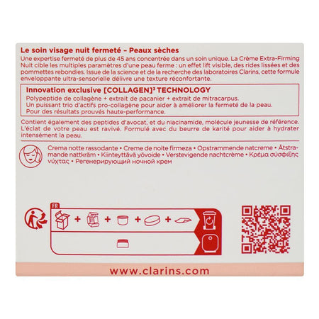 Clarins Paris Extra-Firming Nuit Wrinkle-Smoothing, Revitalizing Night Cream, For Dry Skin, 50ml - Image 4