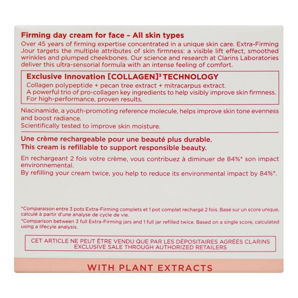 Clarins Paris Extra-Firming Jour Lift Effect, Wrinkle-Smoothing Day Cream, For All Types Of Skin, 50ml - Image 2