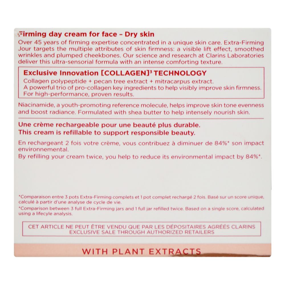 Clarins Paris Extra-Firming Jour Lift Effect, Wrinkle-Smoothing Day Cream, For Dry Skin, 50ml - Image 2