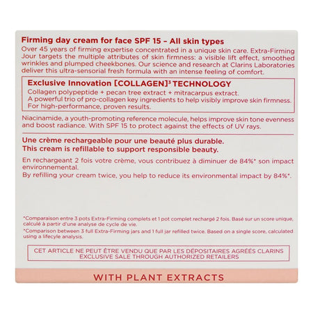 Clarins Paris Extra-Firming SPF15 Lift Effect, Wrinkle-Smoothing Day Cream, All Type Of Skin, 50ml - Image 3