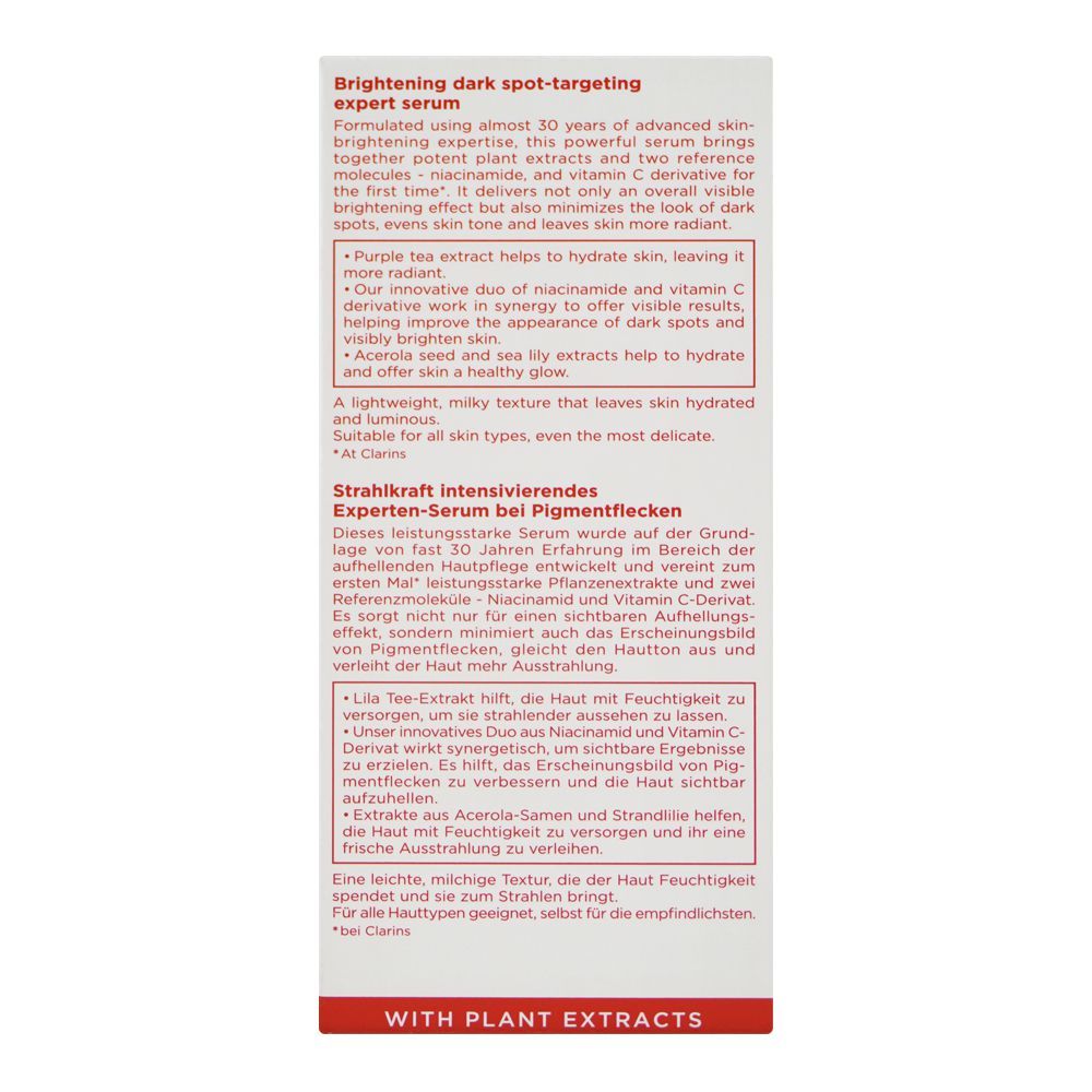 Clarins Paris Bright Plus Advanced Brightening Dark Spot Targeting Expert Serum, For All Types Of Skin, 50ml - Image 2
