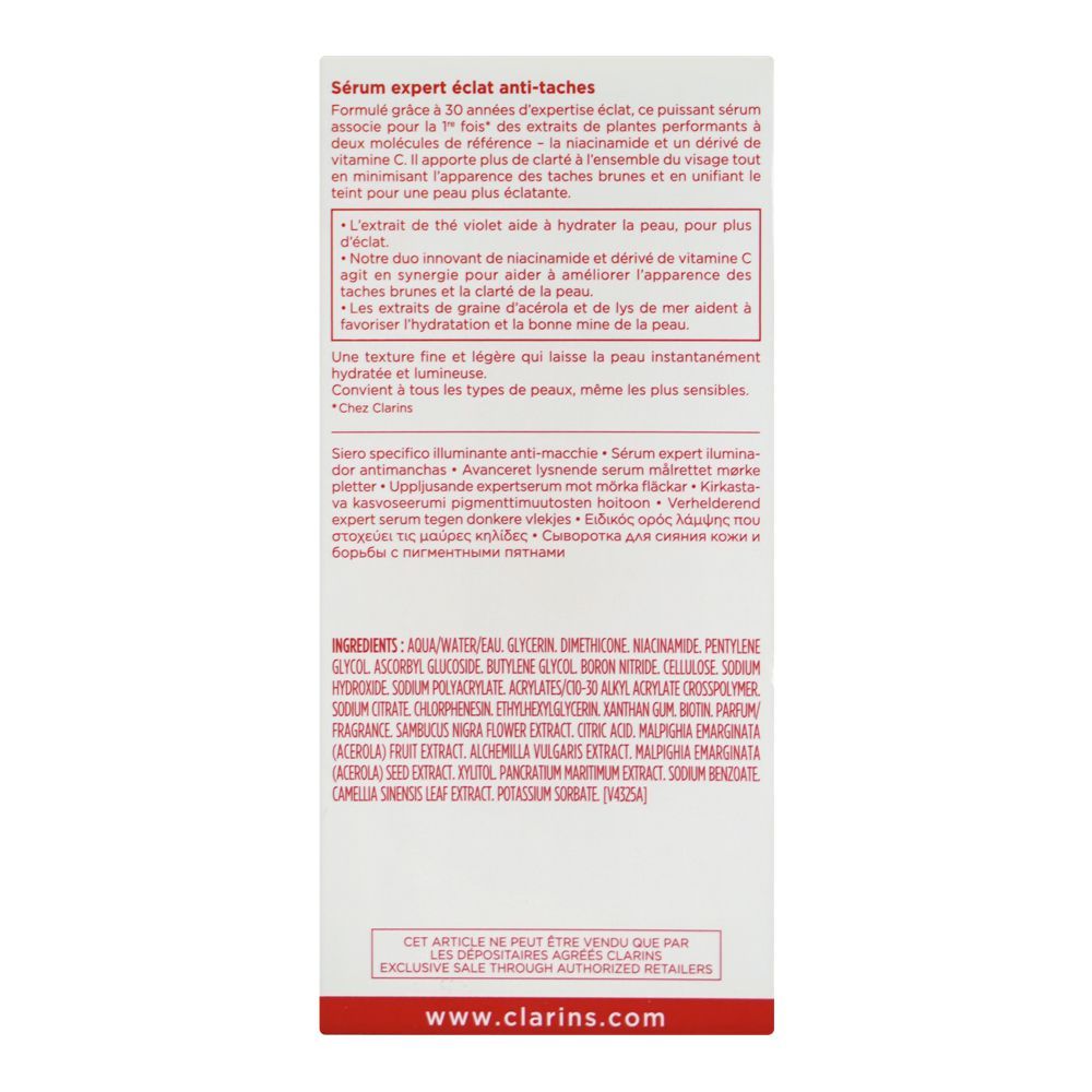Clarins Paris Bright Plus Advanced Brightening Dark Spot Targeting Expert Serum, For All Types Of Skin, 50ml - Image 4