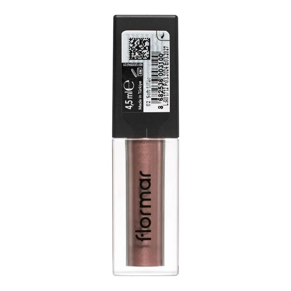 Flormar Shimmer & Shine Liquid Eyeshadow, 02 Soft Lilac, 4.5ml - Image 2
