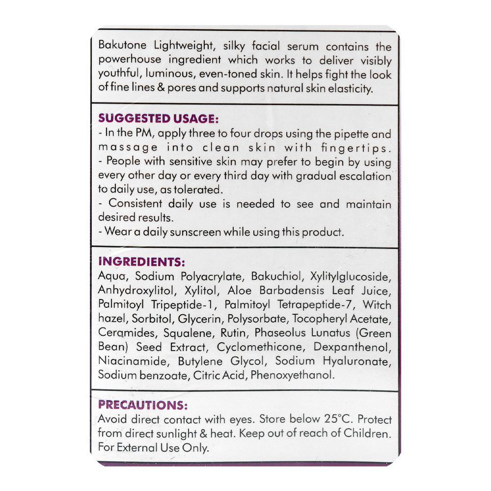 Mazton Bakutone Advanced Anti Ageing Serum, For All Types Of Skin, 20ml - Image 3