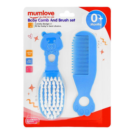 Mum Love Baby Comb And Brush Set, BPA Free, For 0+ Months, Blue, A-23-1 - Main Image