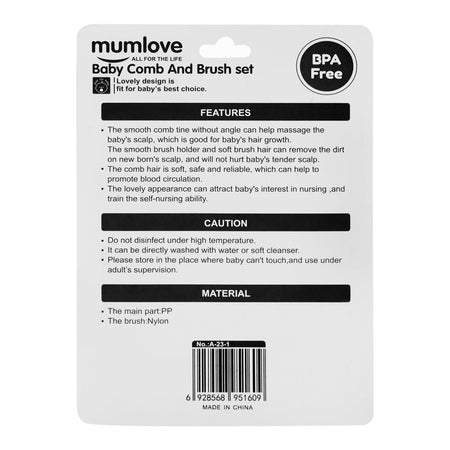 Mum Love Baby Comb And Brush Set, BPA Free, For 0+ Months, Blue, A-23-1 - Image 2