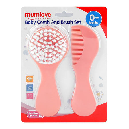 Mum Love Baby Comb And Brush Set, BPA Free, For 0+ Months, Pink, C15 - Main Image