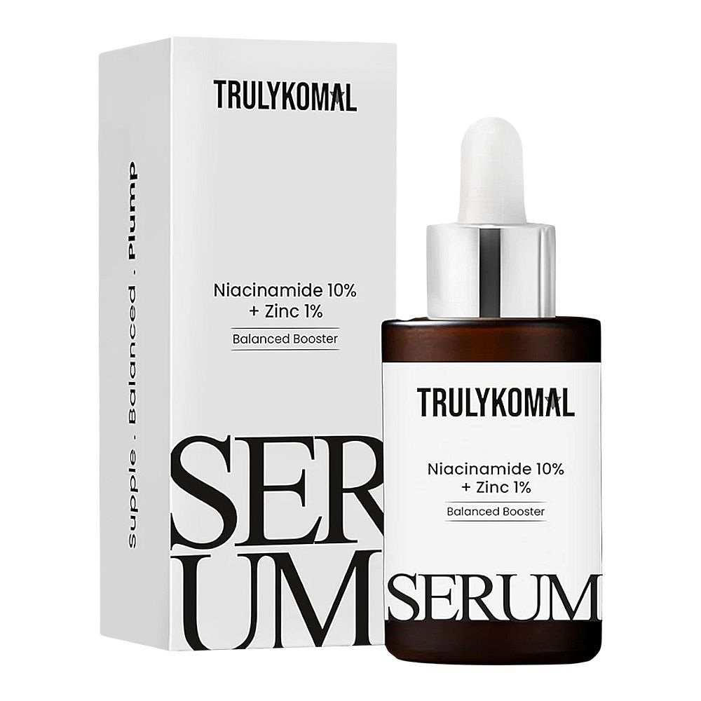 Truly Komal Balanced Booster Serum, Niacinamide 10% + Zinc 1% All Types Of Skin, 30ml - Main Image