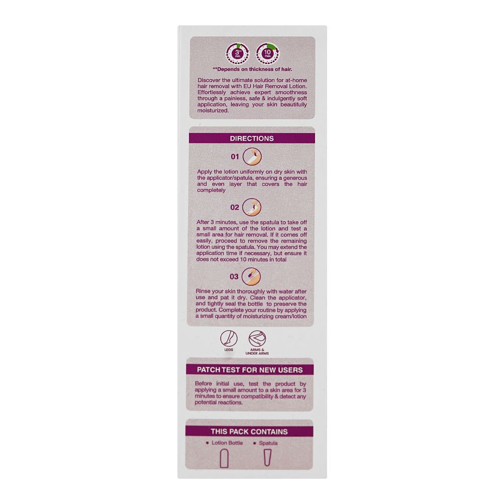 Eu Naturals Easy Hair Removal Lotion, For All Types Of Skin, 100g - Image 2