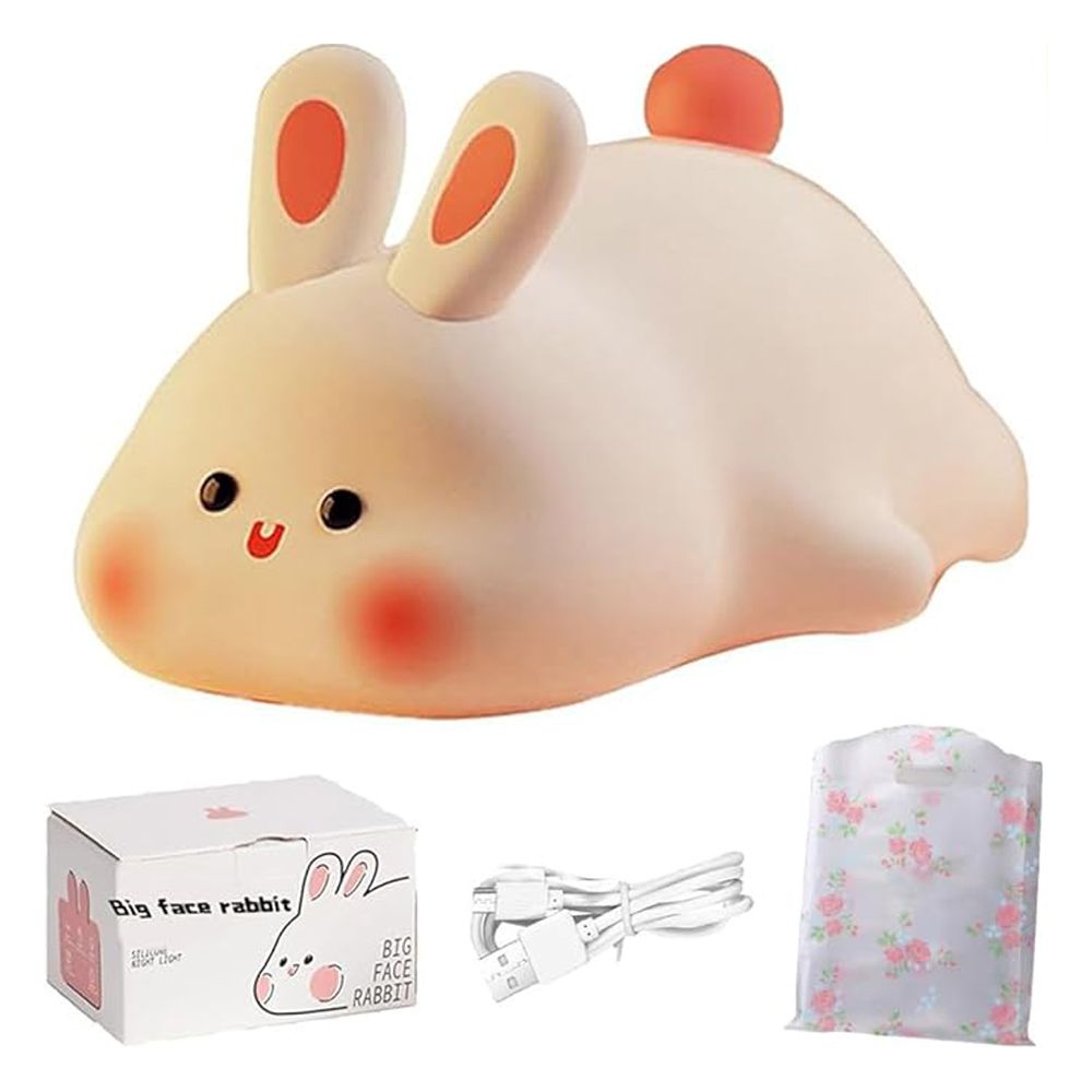 AJF Rabitt Shaped Rechargeable Silicone Night Lamp With Type-C Rechargable Port, BPA Free, 30 Minutes Run Time, 1200mAh Battery - Main Image