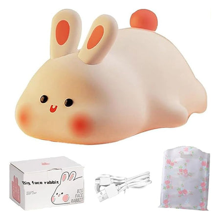 AJF Rabitt Shaped Rechargeable Silicone Night Lamp With Type-C Rechargable Port, BPA Free, 30 Minutes Run Time, 1200mAh Battery - Main Image
