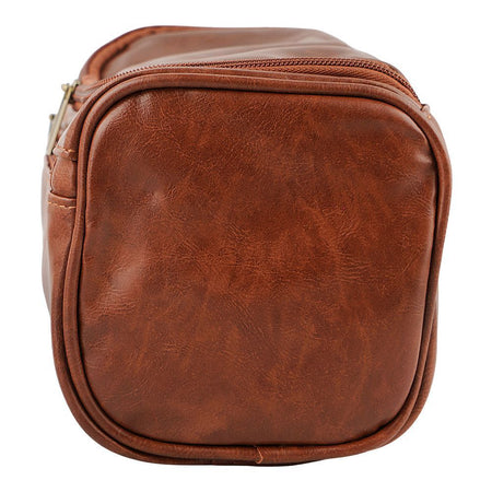 AJF Vintage Leather Toiletry Bag With Hook Cosmetic Hanging Bag Travel, Brown, BA-06 - Image 3