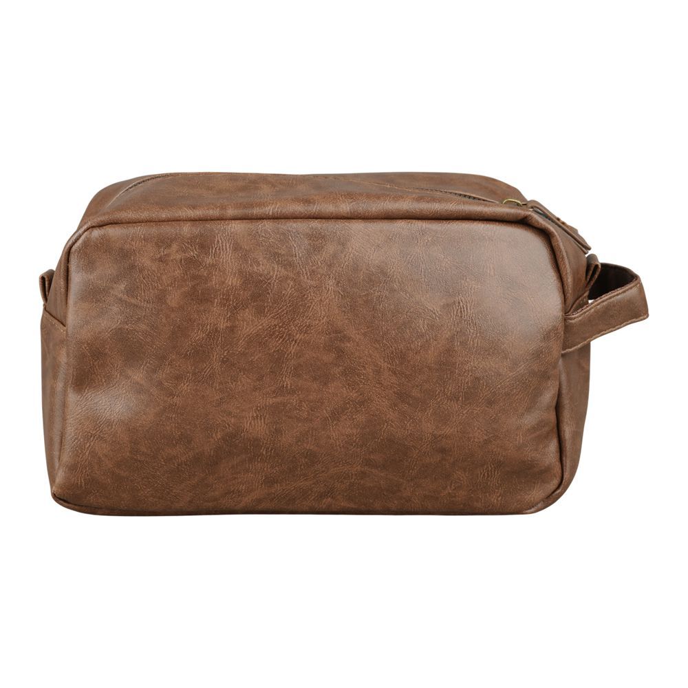 AJF Vintage Long Leather Toiletry Bag With Hook, Chocolate Brown, BA-04 - Image 3