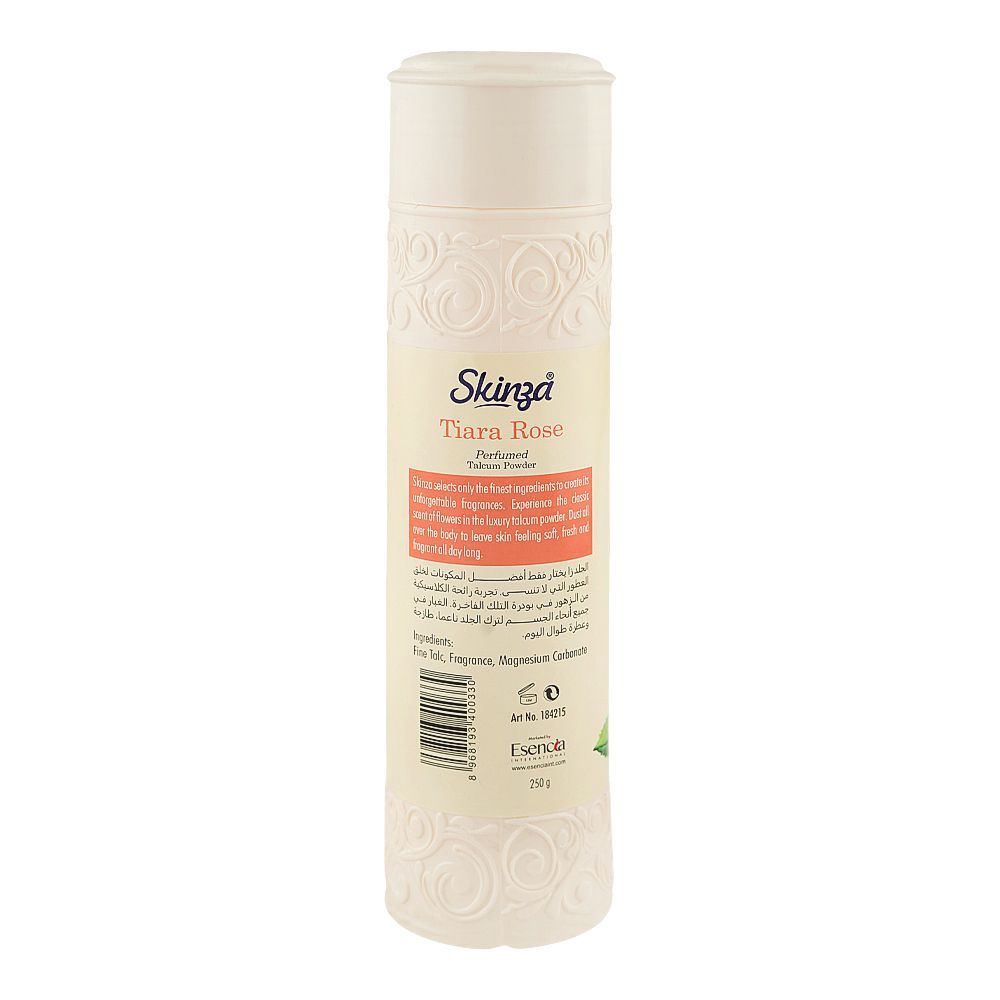 Skinza Tiara Rose Perfumed Talcum Powder, 250g - Image 2