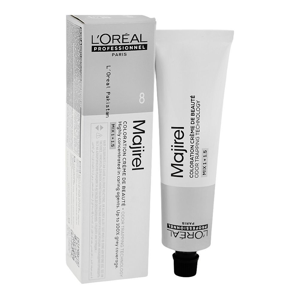 L'Oreal Professionnel Majirel Hair Colouring Cream, 8 Light Blond, 60ml - Main Image
