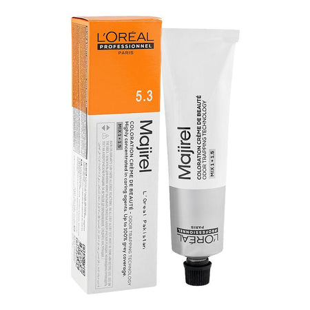 L'Oreal Professionnel Majirel Hair Colouring Cream, 5.3 Light Golden Brown, 60ml - Main Image