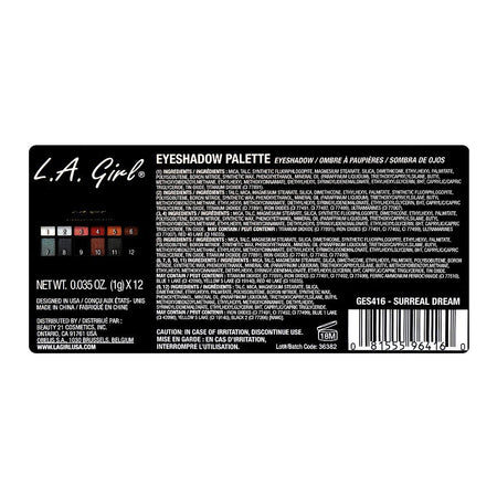 L.A. Girl Fanatic Eyeshadow Palette, GES416 Surreal Dream, 12-Pack - Image 4
