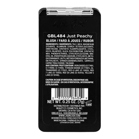 L.A. Girl Just Blushing Blush, GBL484 Just Peachy, 7g - Image 3