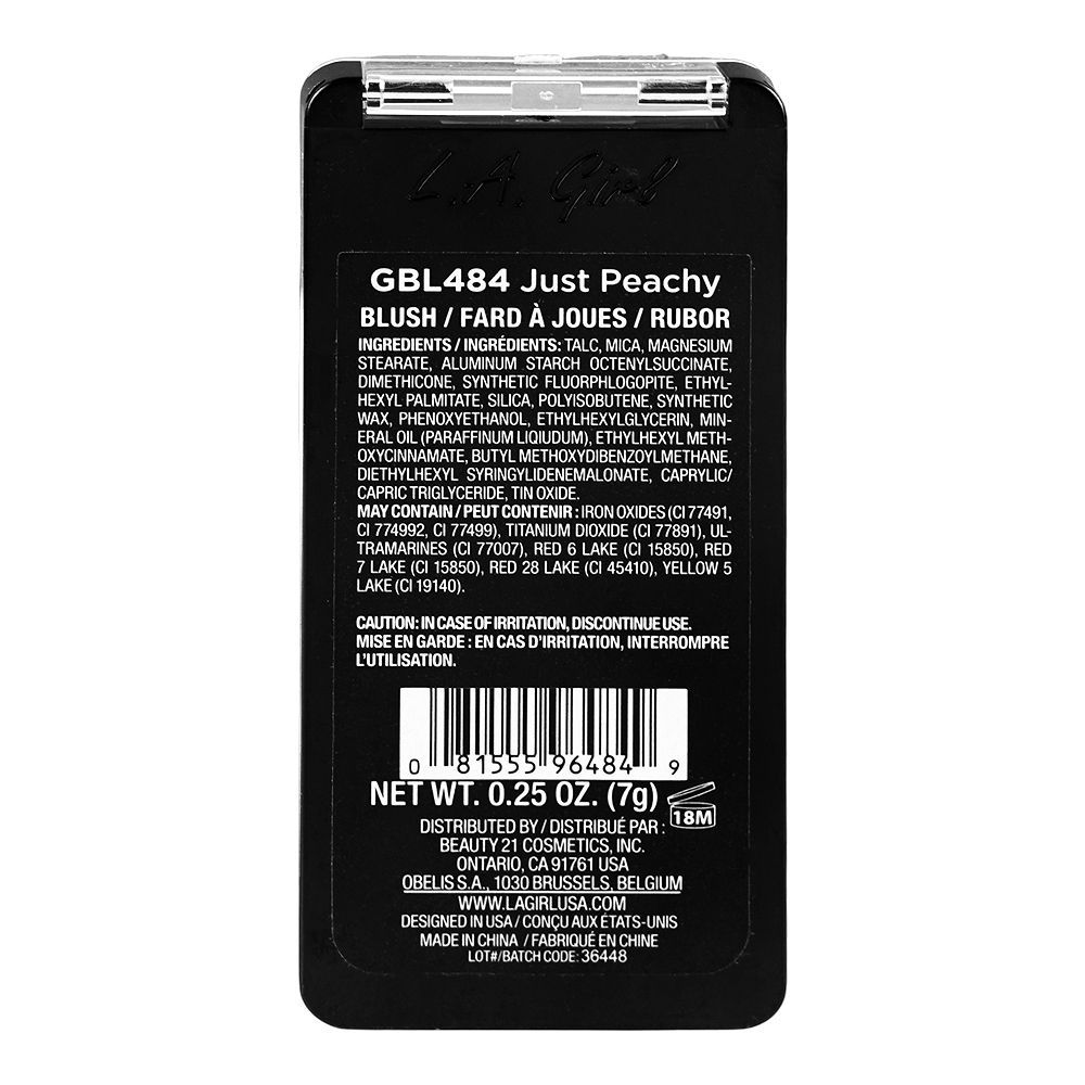 L.A. Girl Just Blushing Blush, GBL484 Just Peachy, 7g - Image 3