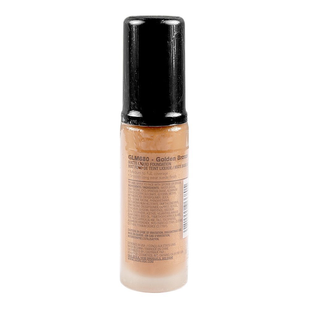 L.A. Girl Pro Matte HD Long Wear Matte Foundation, GLM680 Golden Bronze, 30ml - Image 2